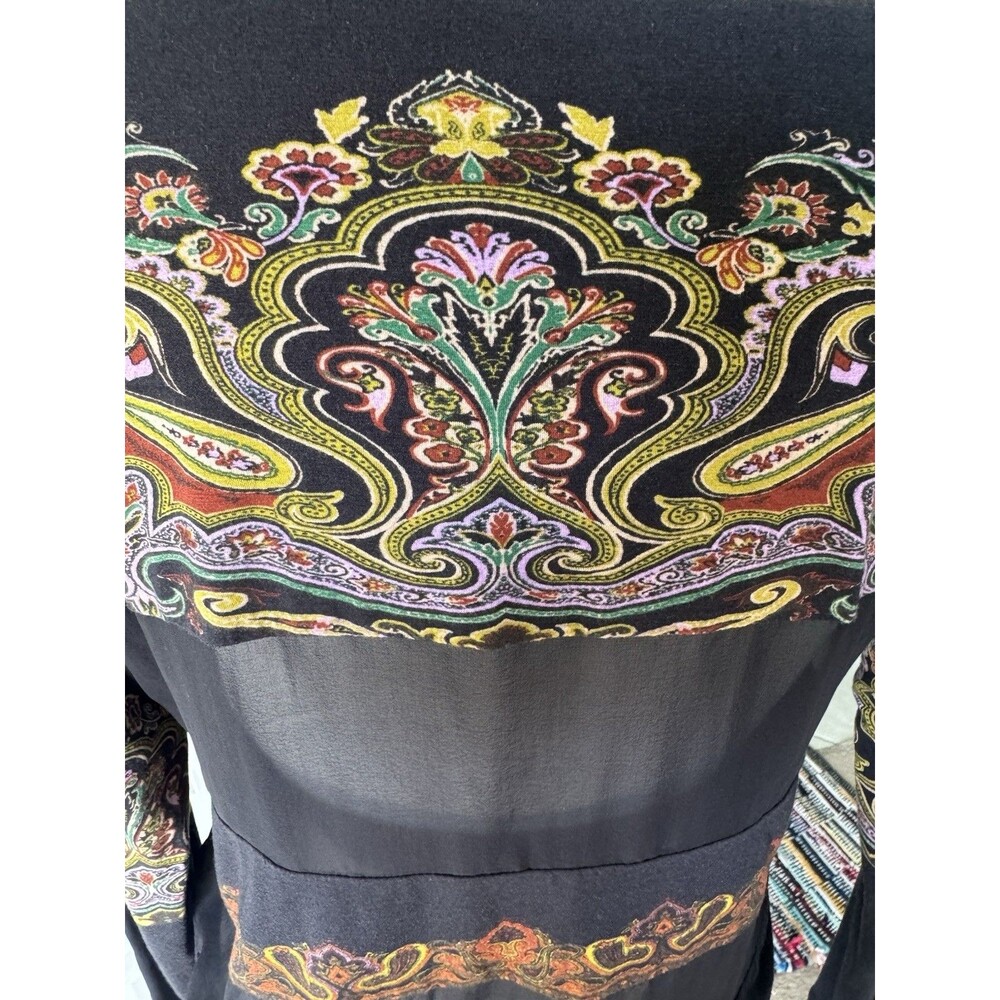 ETRO Milano Sheer Paisley Button Front Blouse Made in Italy IT 38 - Picture 6 of 10